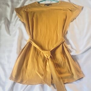 Forever 21 Women's Casual Mustard with  Belt Dress, Size: XS